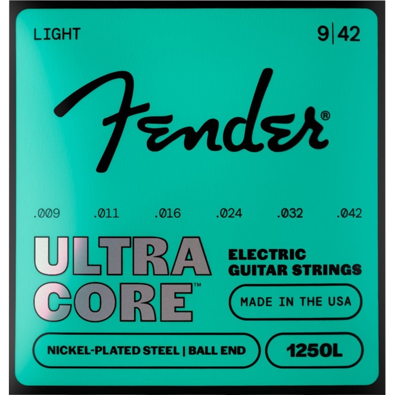 0730250503 Fender 1250 Ultracore Nickel Plated Steel Ball End 1250L Gauges .009-.042 Cuerdas Guitarra Eléctrica