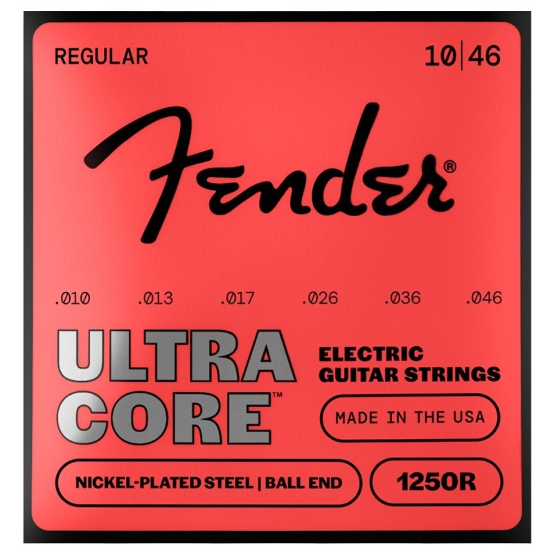 0730250506 Fender 1250 Ultracore Nickel Plated Steel Ball End 1250R Gauges .010-.046 Cuerdas Guitarra Eléctrica