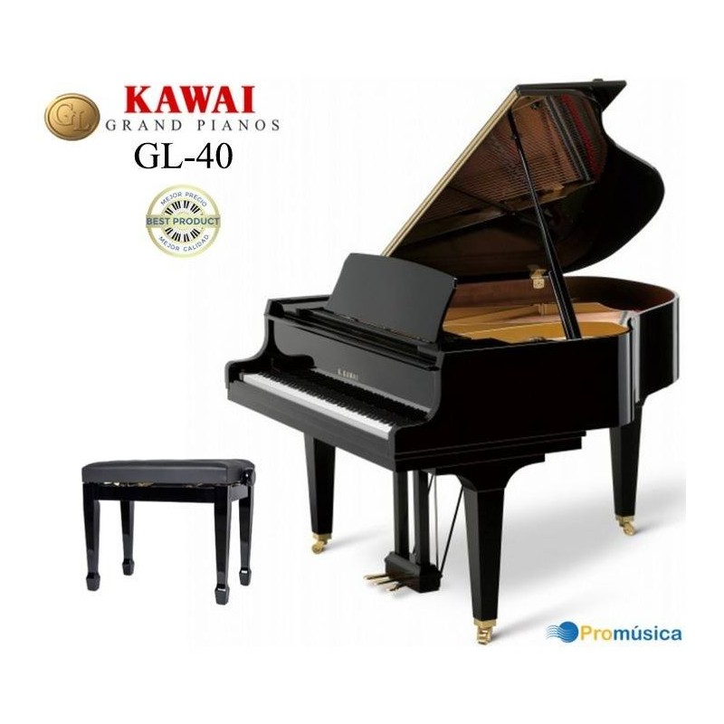 kawa-GL40PE KAWAI GL-40 Negro Pulido 180cm