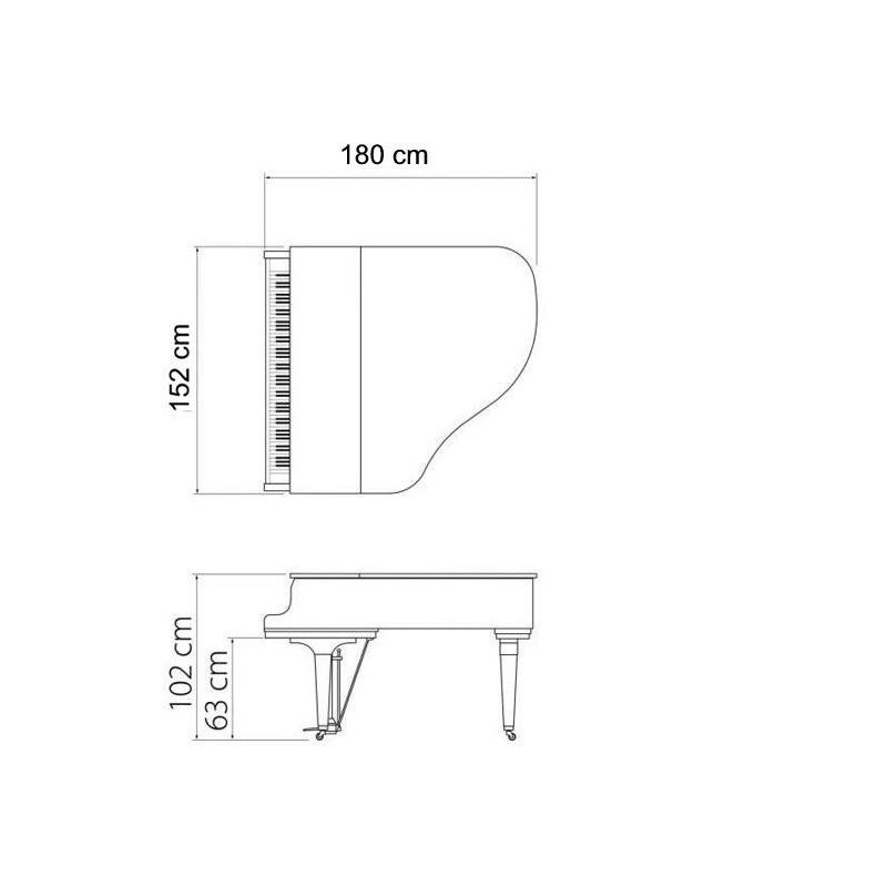 kawa-GL40PE KAWAI GL-40 Negro Pulido 180cm