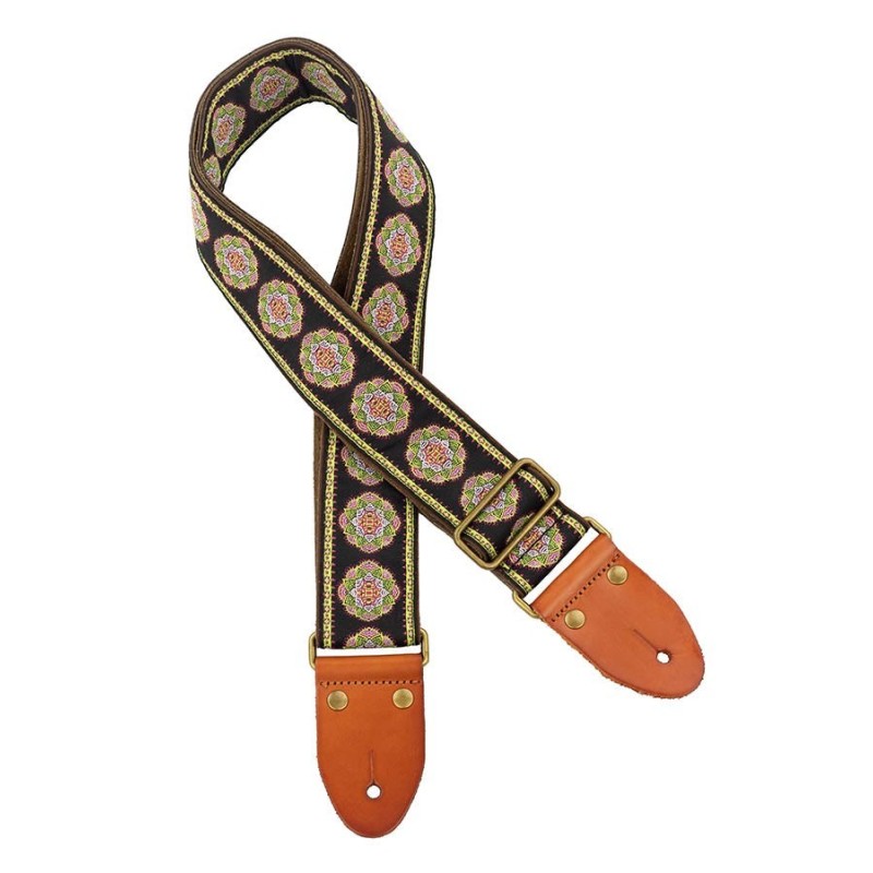 KELL-GST-1280-9 Gaucho GST-1280-9 Correa Auténtico Deluxe Tradicional 50mm Hebilla latón BK/GN