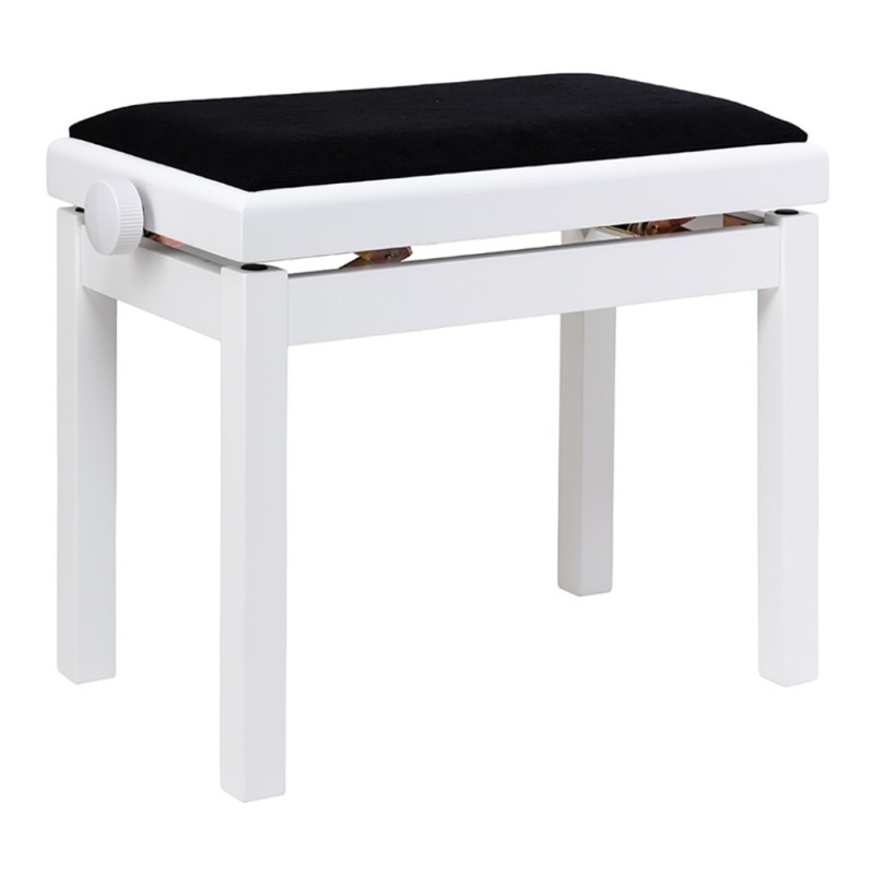 PB06GWHMVBK Stagg PB06G WHM VBK Banqueta de Piano Blanca / Negra