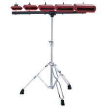 Jinbao JBCB05A Set 5 cencerros metal rojos con soporte