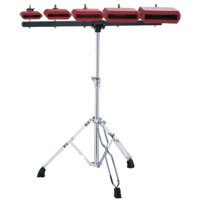 KELL-JBCB05A Jinbao JBCB05A Set 5 cencerros metal rojos con soporte