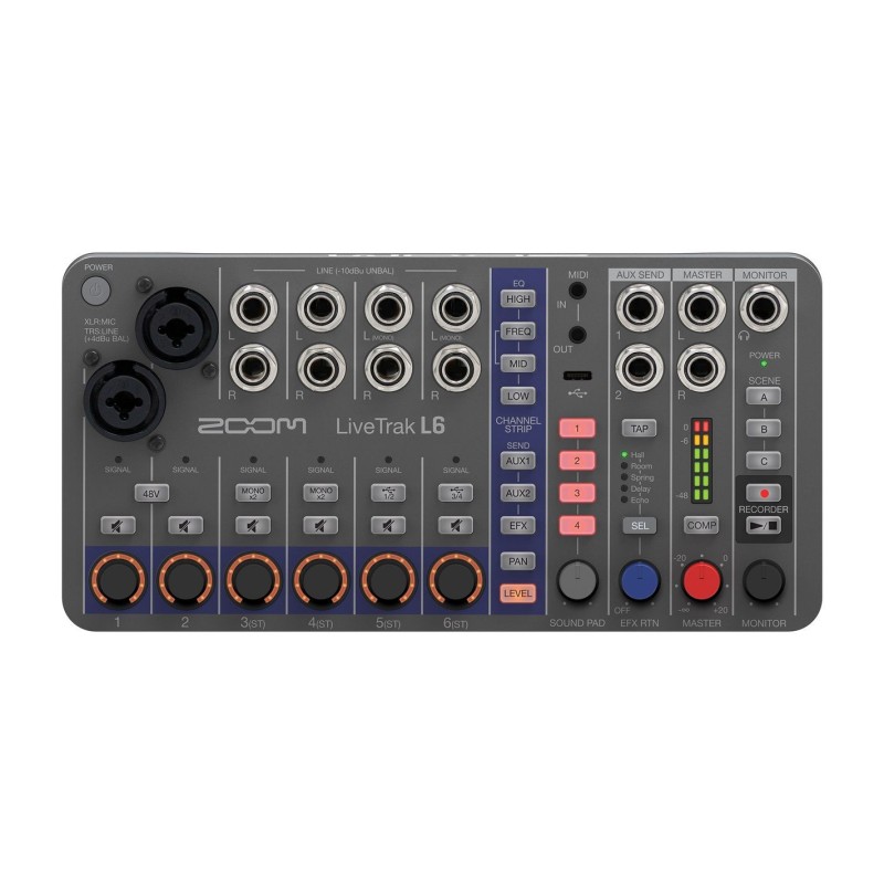 MOGA-9543278909005 Zoom L6 LiveTrak Mesa digital 10 canales