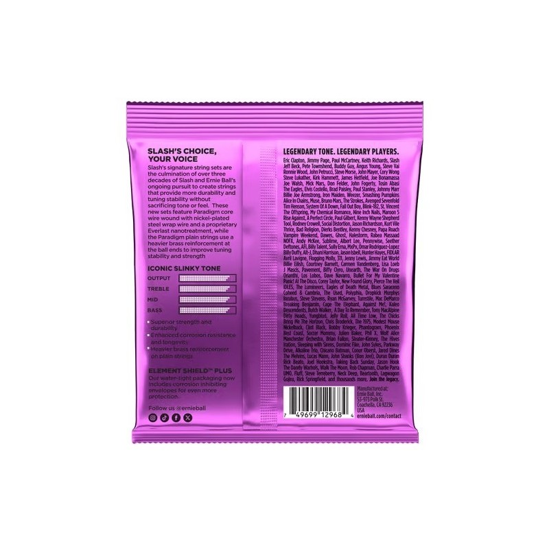 MUSI-CEB2200 Ernie Ball Slash Signature 11-48 Juego Cuerdas Guitarra Eléctrica