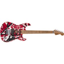 EVH Striped Series Frankie Red Black White Relic Guitarra Eléctrica