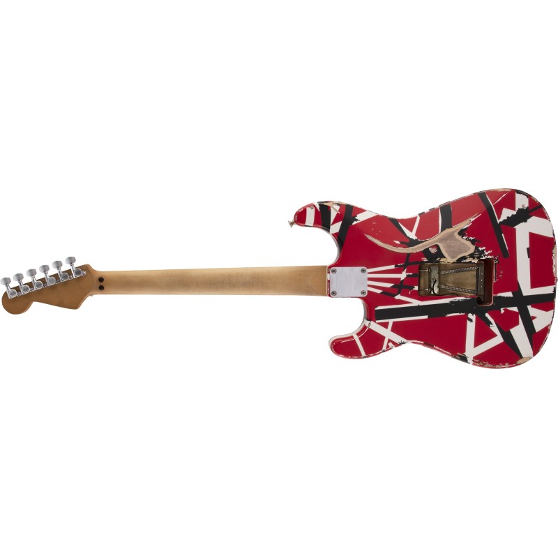 5107900503 EVH Striped Series Frankie Red/Black/White Relic Guitarra Eléctrica