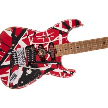 5107900503 EVH Striped Series Frankie Red/Black/White Relic Guitarra Eléctrica