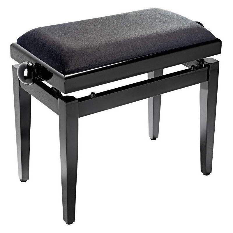 MOYM-PB05BKPSVBK Stagg PB05 BKP SVBK banqueta piano negro brillante / terciopelo negro liso