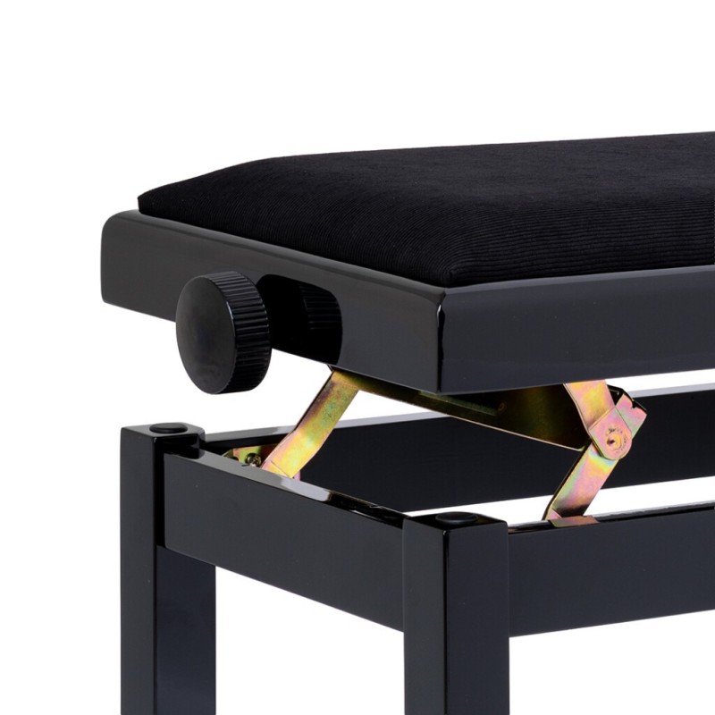 MOYM-PB06GBKPVBK Stagg PB06G BKP VBK banqueta piano negro brillante / terciopelo negro / pomos antideslizantes