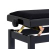 Stagg PB06G BKP VBK banqueta piano negro brillante terciopelo negro pomos antideslizantes