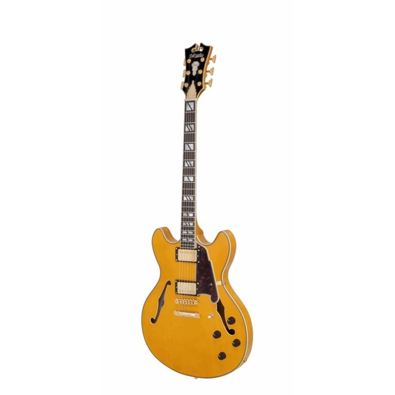 432-DAEDCAMBGS D'Angelico Deluxe DC  Amareto Burst Guitarra Eléctrica