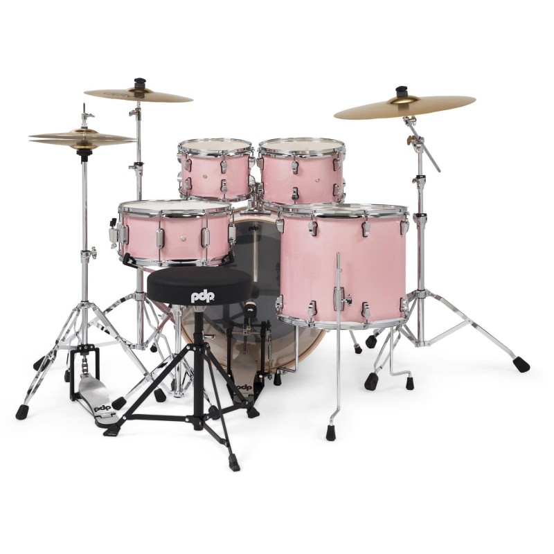 215KTPR PDP by DW PDMA2215KTPR MainStage Pale Rose Sparkle + Set de platos Paiste