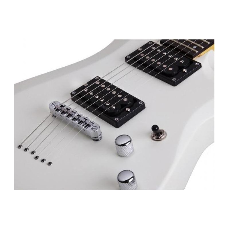 652734 Schecter C6 Deluxe Satin White Guitarra Eléctrica