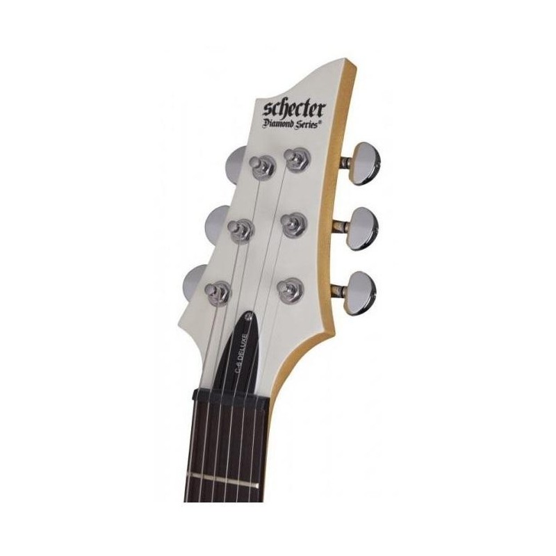 652734 Schecter C6 Deluxe Satin White Guitarra Eléctrica