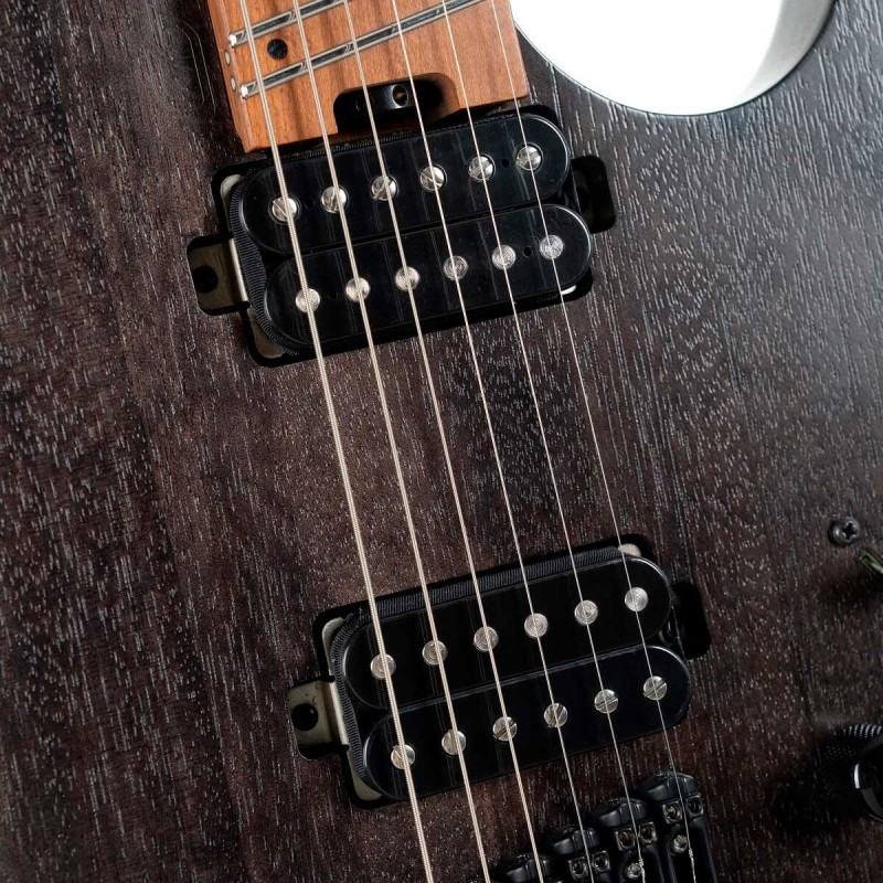 ADAG-1005302 Cort SPACE G6MS SGTK Guitarra Eléctrica Headless con funda Semi Gloss Trans Black