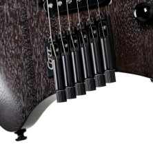 ADAG-1005302 Cort SPACE G6MS SGTK Guitarra Eléctrica Headless con funda Semi Gloss Trans Black