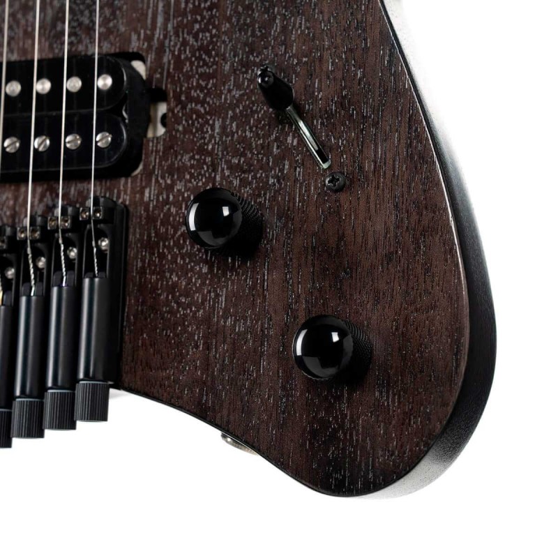 ADAG-1005302 Cort SPACE G6MS SGTK Guitarra Eléctrica Headless con funda Semi Gloss Trans Black