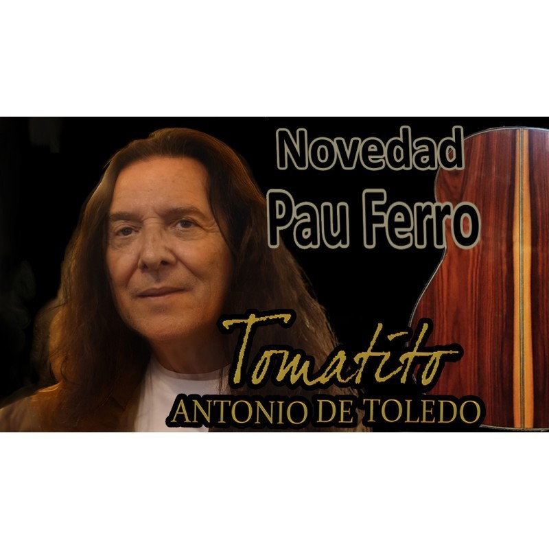 TOMATITOPAUTORREFAC Antonio de Toledo Tomatito Andalucia de Pau Ferro tapa Torrefactada Guitarra Flamenca Negra