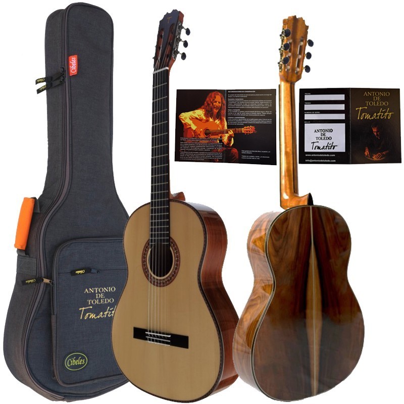 TOMATITOPAUTORREFAC Antonio de Toledo Tomatito Andalucia de Pau Ferro tapa Torrefactada Guitarra Flamenca Negra