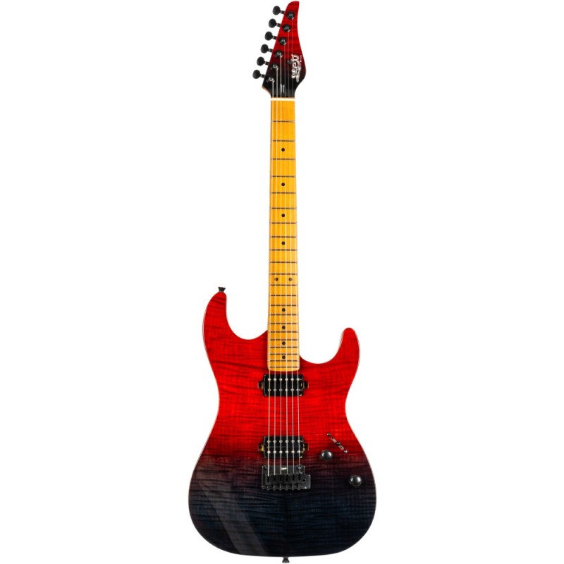 5307083 Jet JS1000 Vulcano Transparent Red Guitarra Eléctrica 