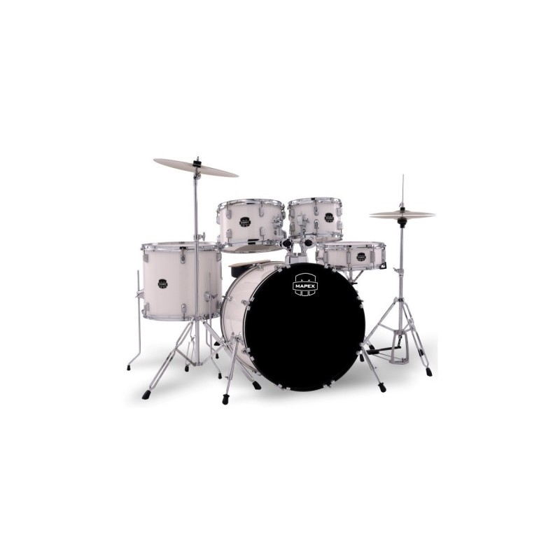 EURO-C01LL02AB04 Mapex Comet Batería Acústica 22" White Thin Grain con Herrajes y Platos