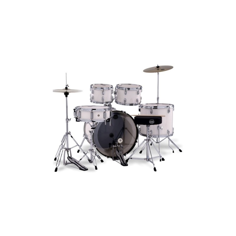 EURO-C01LL02AB04 Mapex Comet Batería Acústica 22" White Thin Grain con Herrajes y Platos