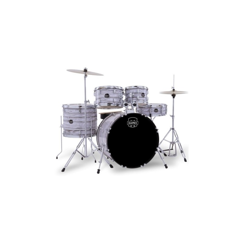 EURO-C01LL02AH02 Mapex  Comet Batería Acústica 22" White Marblewood con Herrajes y Platos