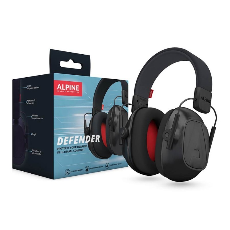 KELL-ALP-DEF Alpine Defender Cascos de Protección Auditiva Negro