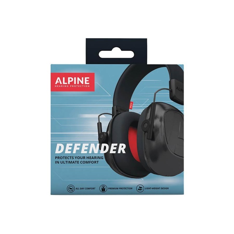 KELL-ALP-DEF Alpine Defender Cascos de Protección Auditiva Negro