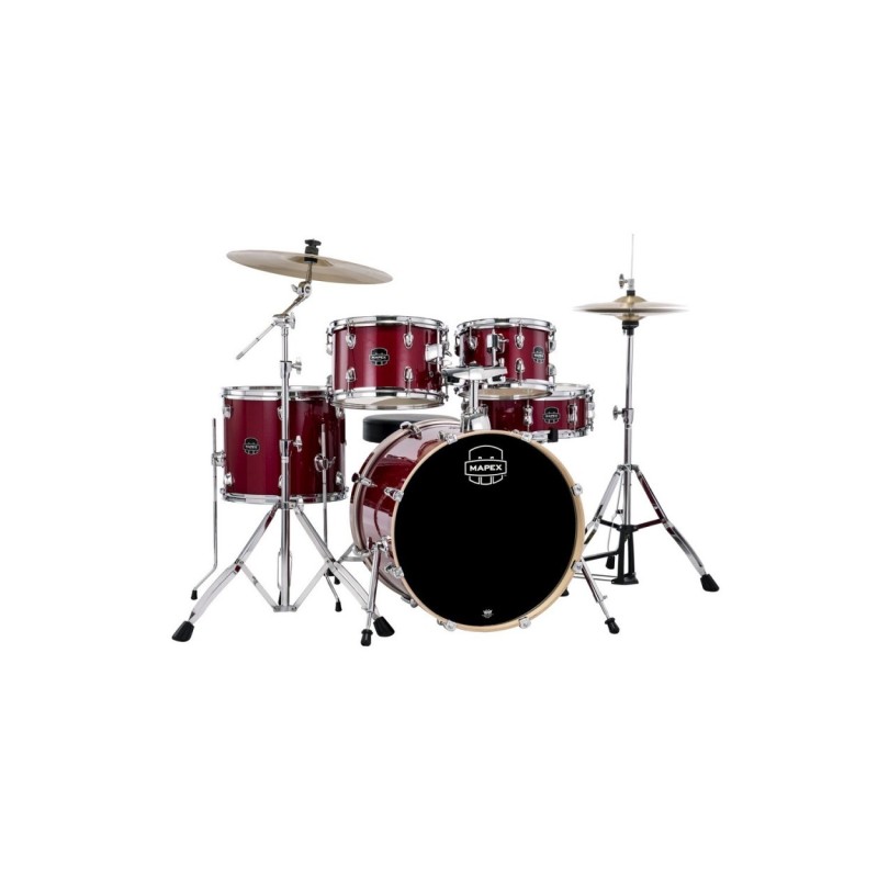 EURO-C01LL07CA10 Mapex Venus Batería Acústica 20" Crimson Red Sparkle con Herrajes y Platos