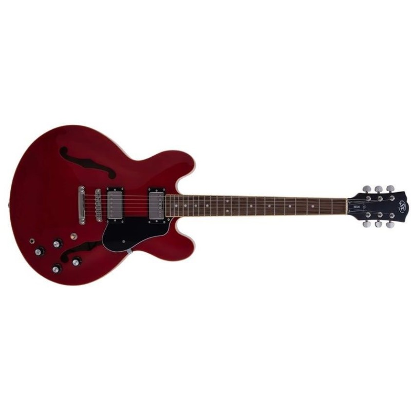 SEL6TRD SX SEL6TRD Semicaja Transparent Red Guitarra Eléctrica