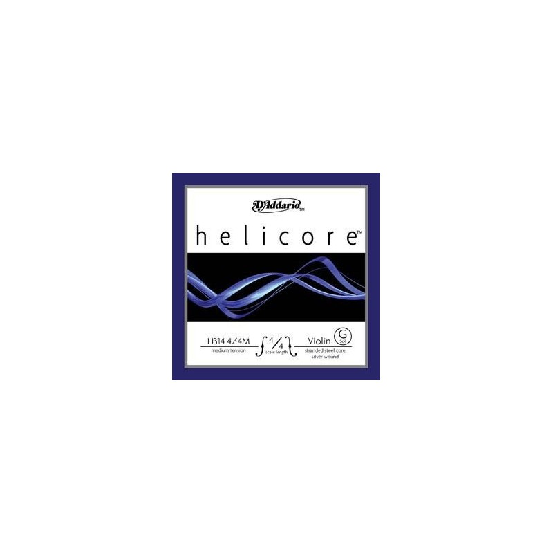 H314 4/4M DAddario H314 Helicore Cuerda Violín  4ª de 4/4 Medium G - Sol