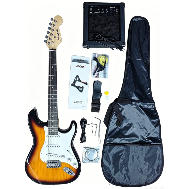YSKG01PACKSB Memphis YSKG01SB Stratocaster Sunburst Pack Guitarra Eléctrica