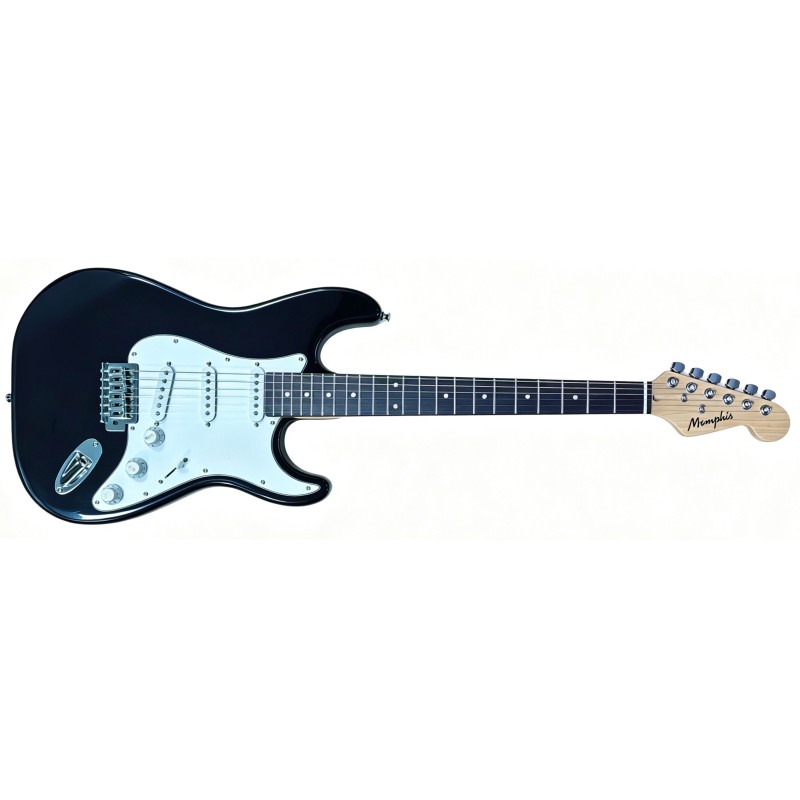 YSKG01BK Memphis YSKG01BK Stratocaster Negra Guitarra Eléctrica