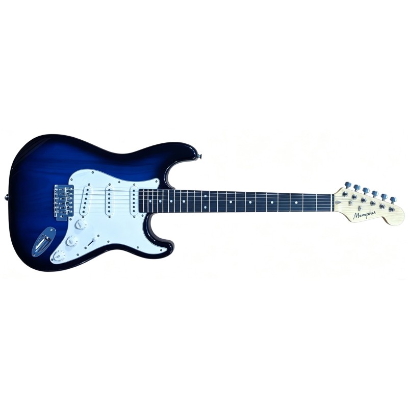YSKG01BL Memphis YSKG01BL Stratocaster Azul Guitarra Eléctrica