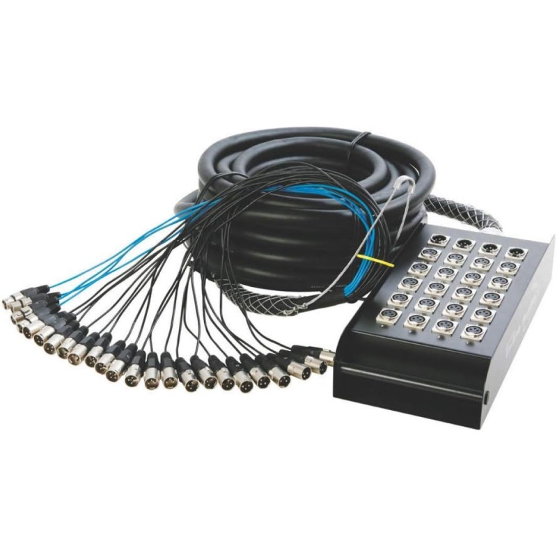 P245-SNK204100V2 On Stage SNK204100V2 Cajetín de Escenario XLR de 20 x 4 en escenario, negro, 100 pies