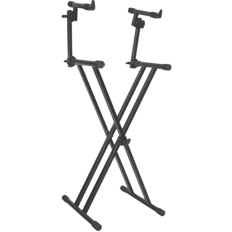 MUSI-TQMT22 Quik Lok T22 soporte para dos teclados formato X Doble en 2 niveles 