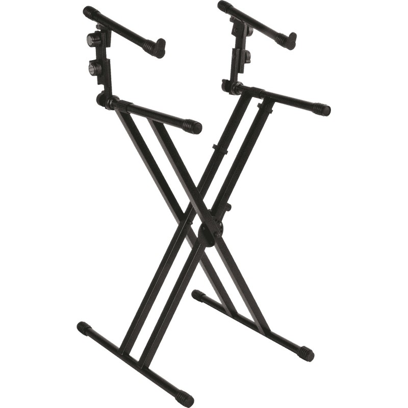 MUSI-TQMQL642 QuikLok QL642 Soporte para Dos Teclados en X Doble Perfil / 2 Niveles