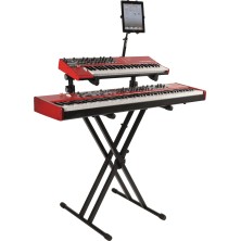 MUSI-TQMQL642 QuikLok QL642 Soporte para Dos Teclados en X Doble Perfil / 2 Niveles