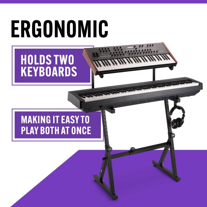 P245-KS1365 On Stage KS1365 Soporte Doble de Teclado Z