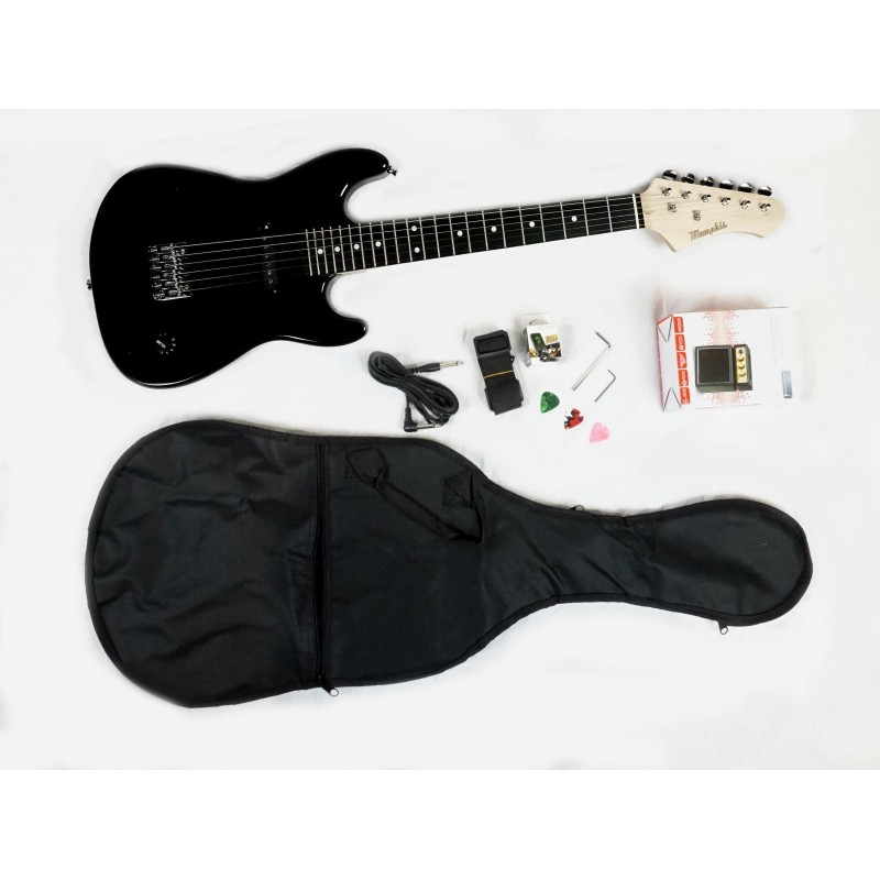103-KEST2SB Pack Memphis Kest2sb  Guitarra Eléctrica 30" cadete con estuche y funda