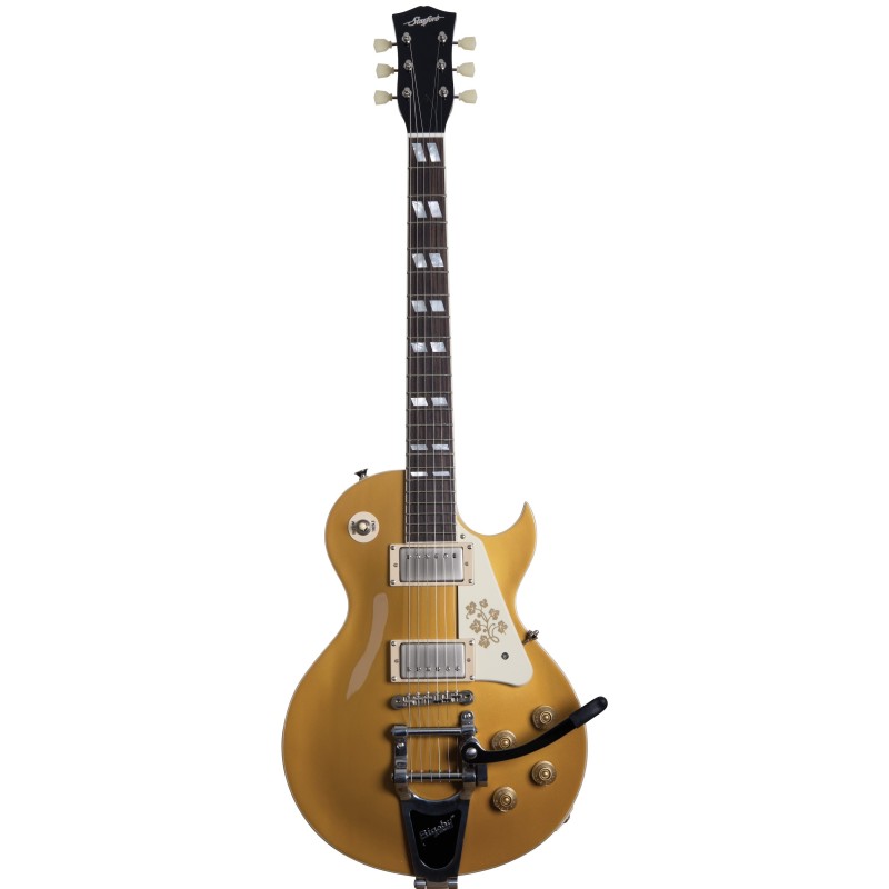 MAGA-ST-000279 Stanford CR Fleetwood Bullion Gold B7 Bigsby Guitarra Eléctrica
