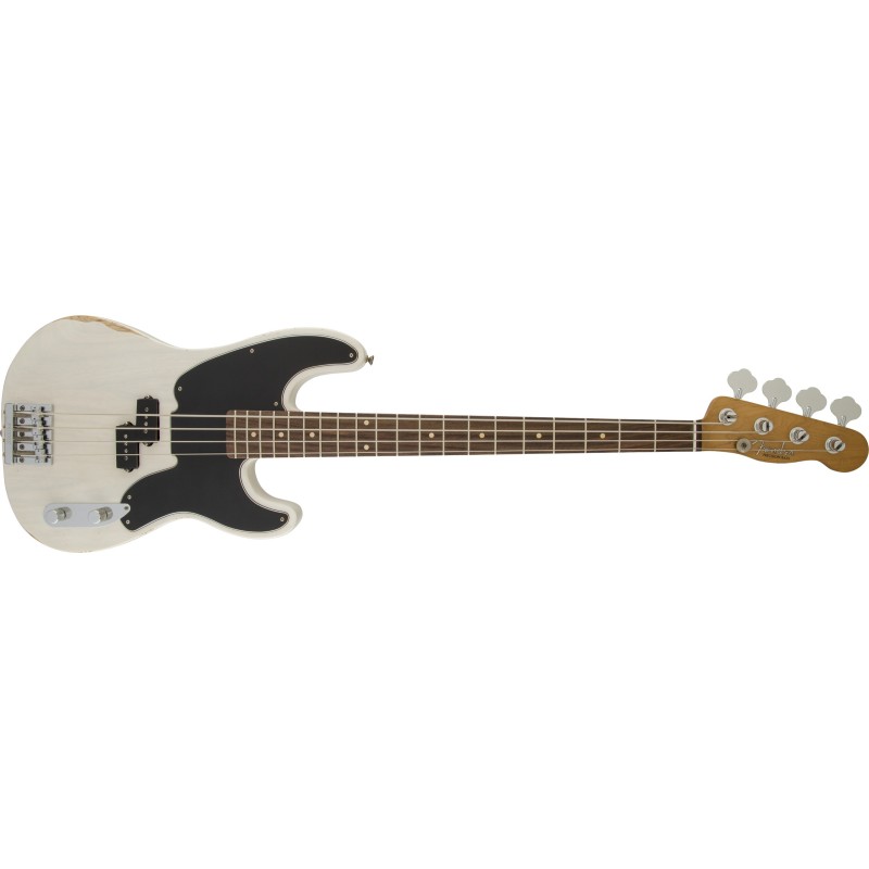 0138410701 Fender Artist Series Mike Dirnt Road Worn Precision Bass Series Rf White Blonde