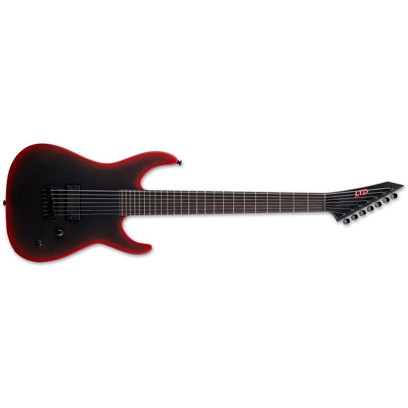 9610015E35050 ESP LTD M-6 Baritone ET Black Metal II Black Red Burst Satin