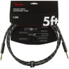 Fender Deluxe Series Instruments Cable, Straight Straight, 5', Black Tweed