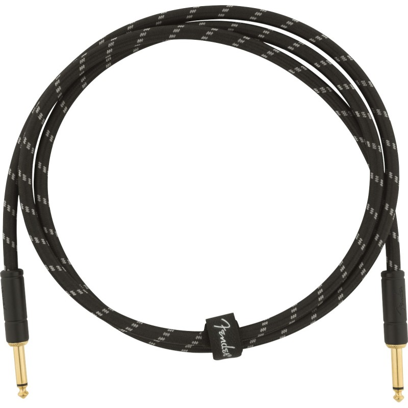 0990820093 Fender Deluxe Series Instruments Cable, Straight/Straight, 5', Black Tweed
