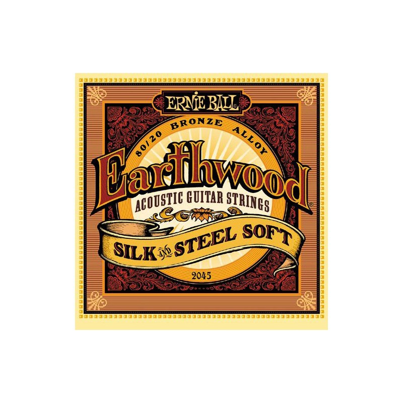 Juego Cuerdas Guitarra Acústica Ernie Ball Earthwood 2045 Silk & Steel Soft 11-52