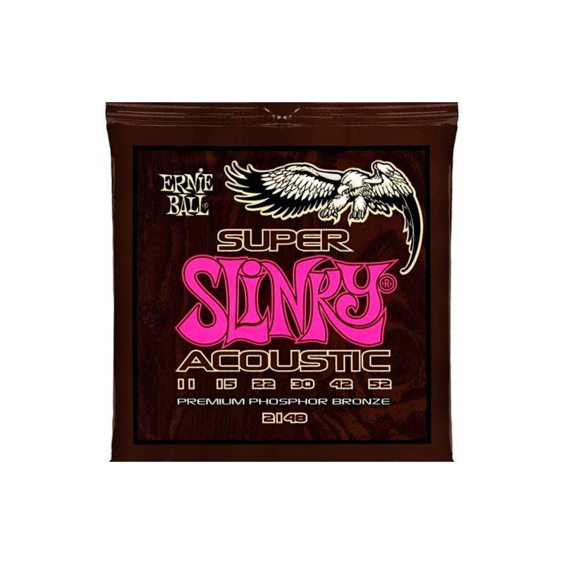 Juego Cuerdas Guitarra Acústica Ernie Ball Super Slinky Phosphor Bronze 11-52